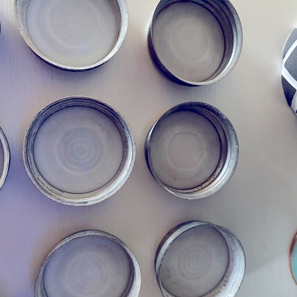 Lot of (8) Vintage Regular Size Ball Zinc Ball Jar Lids with Porcelain Inserts - Picture 6 of 9